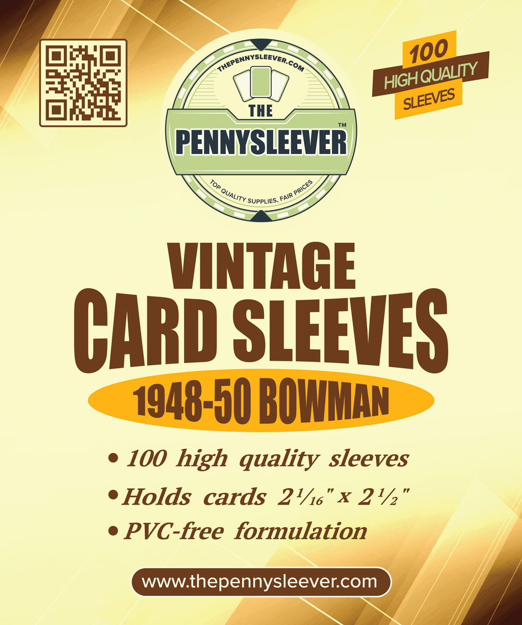 Vintage Card Sleeves 1948-50 Bowman (100 count) - Out of Play