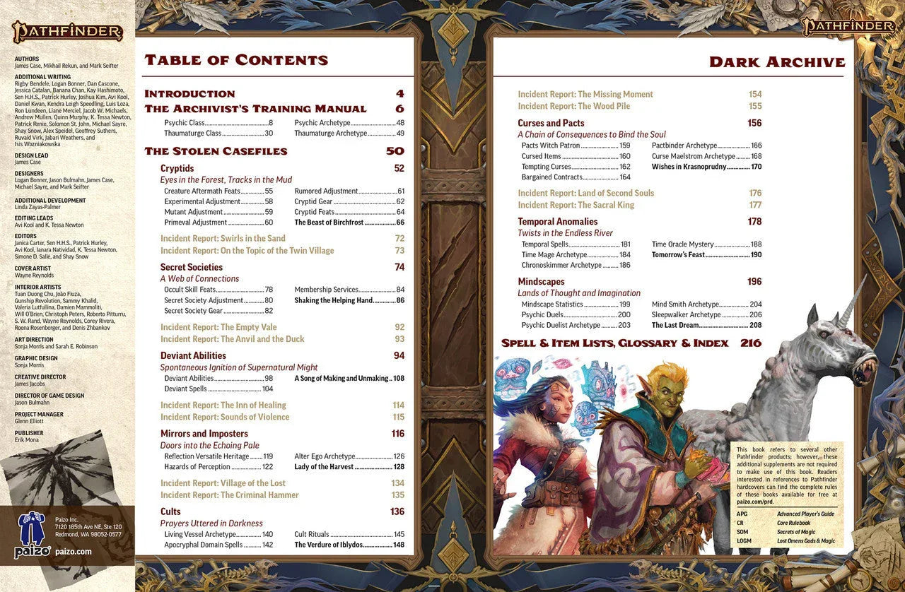 Pathfinder: Dark Archive Sketch Edition (2E) (Remaster) - Out of Play
