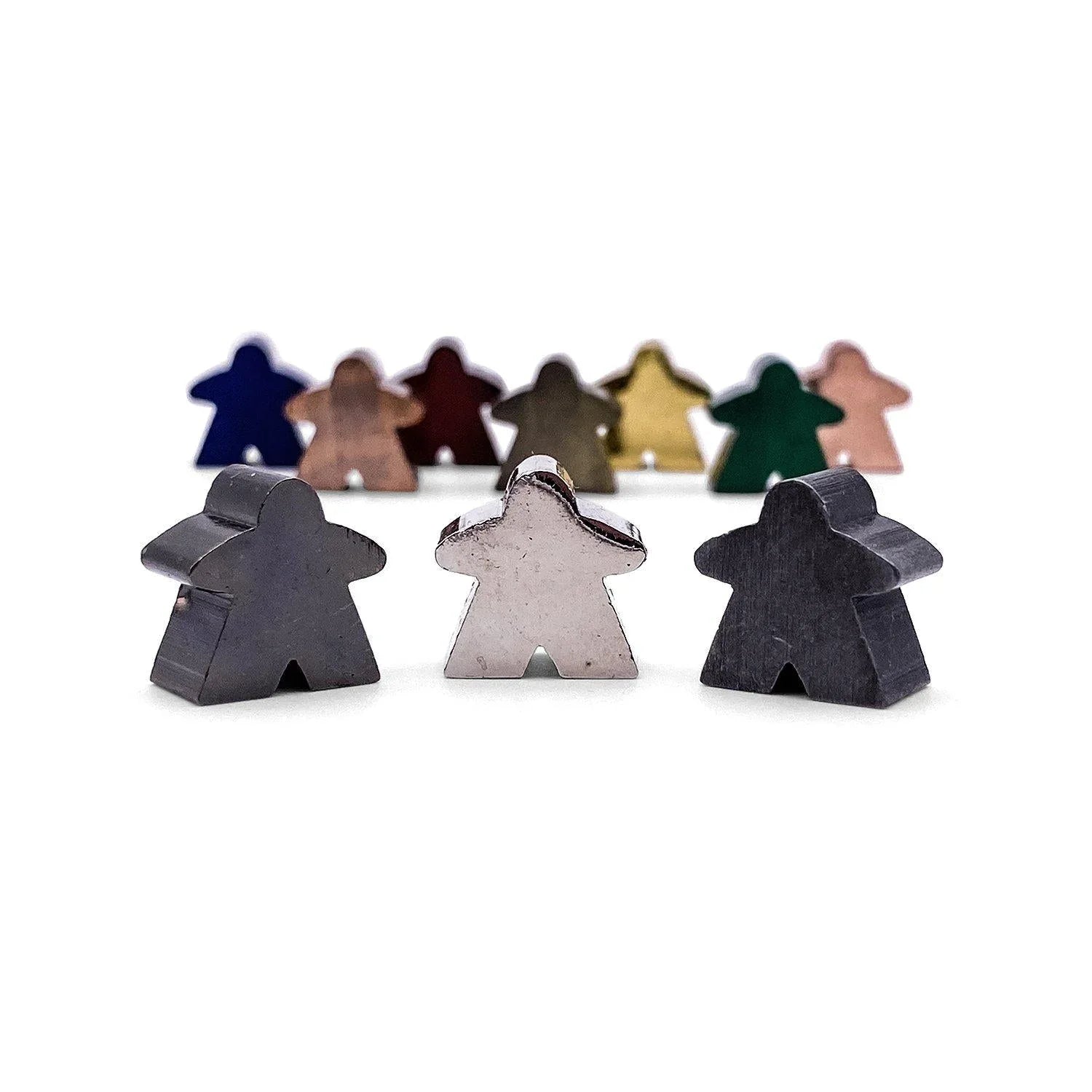 10 Pack of Metal Meeples (Random Colors) - Out of Play
