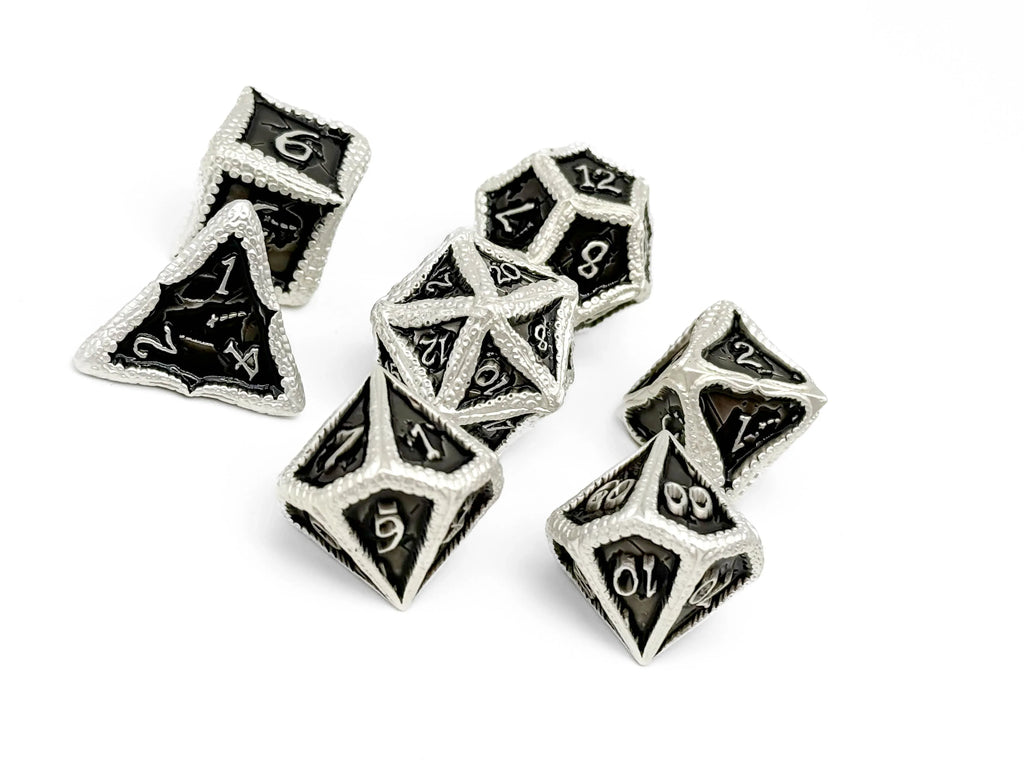 Pirate Dice - Blackbeard 7 Piece RPG set Alloy Metal Dice - Out of Play