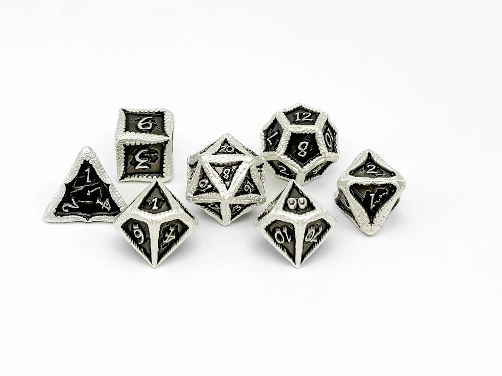 Pirate Dice - Blackbeard 7 Piece RPG set Alloy Metal Dice - Out of Play