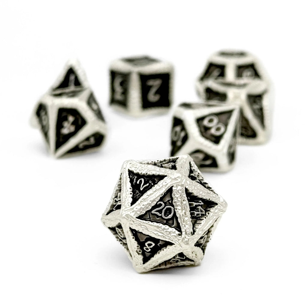 Pirate Dice - Blackbeard 7 Piece RPG set Alloy Metal Dice - Out of Play