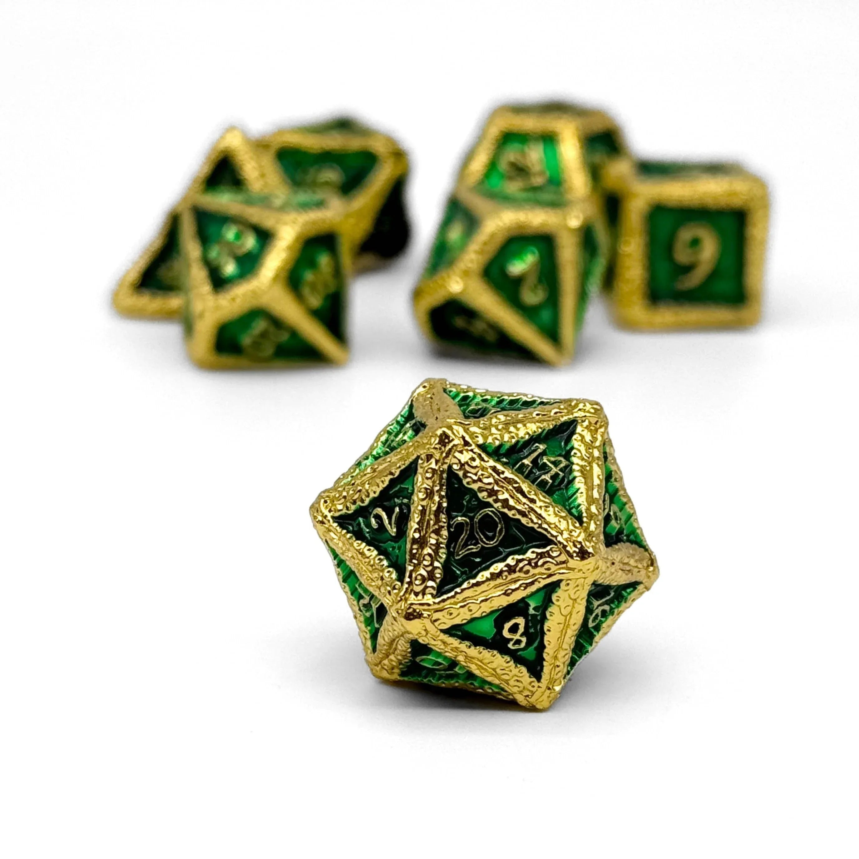Pirate Dice - Corsair 7 Piece RPG set Alloy Metal Dice - Out of Play
