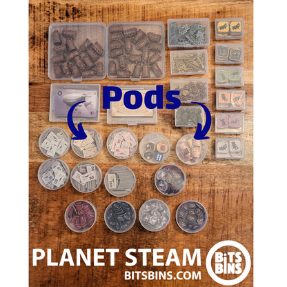 16 BitsBins Pods | Measures 2.6" X 1" | Removable Lid - Out of Play