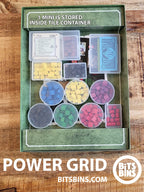 Bitsbins Power Grid - 6 Pods, 3 Minis, 1 Original, 1 Card Box, 1 Tile - Out of Play