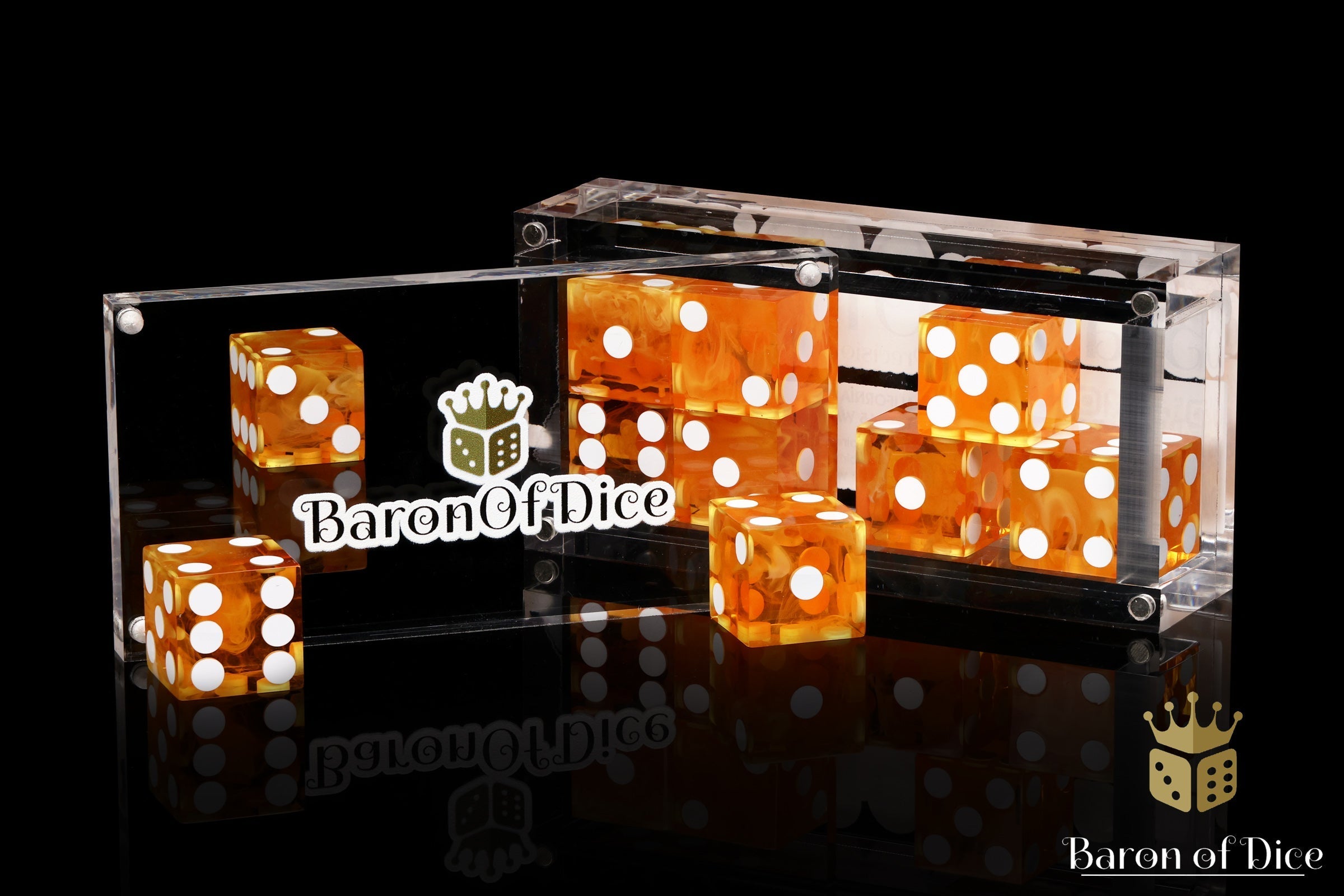 Precision Dice - Fiery Orange - Out of Play