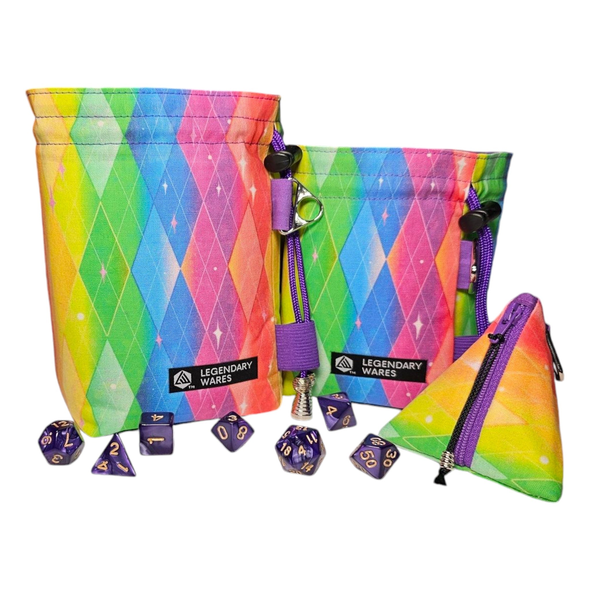 Argyle Rainbow Dice Bags - Out of Play