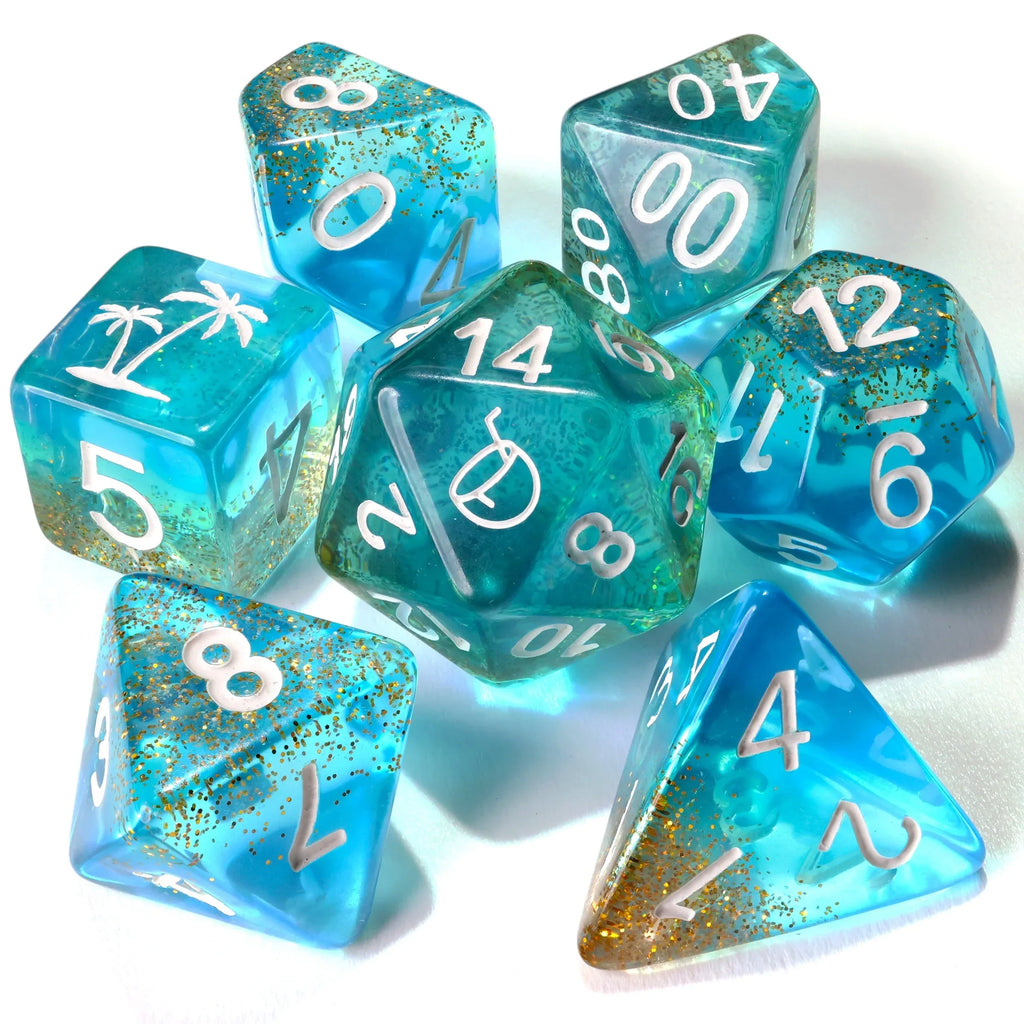 Beach Vibes RPG Dice Set - 7 Pieces - Out of Play