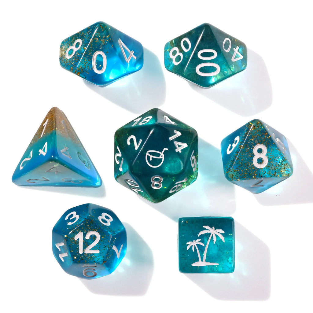 Beach Vibes RPG Dice Set - 7 Pieces - Out of Play