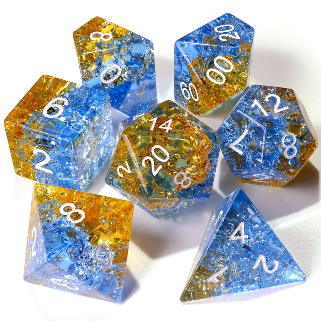 Liuli Glass RPG Dice Set - 7 Pieces - Out of Play