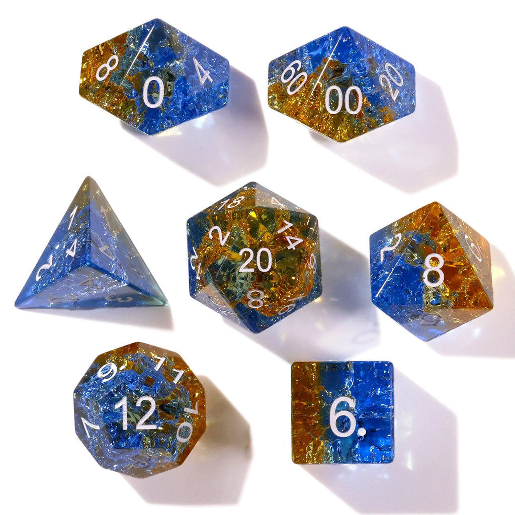 Liuli Glass RPG Dice Set - 7 Pieces - Out of Play