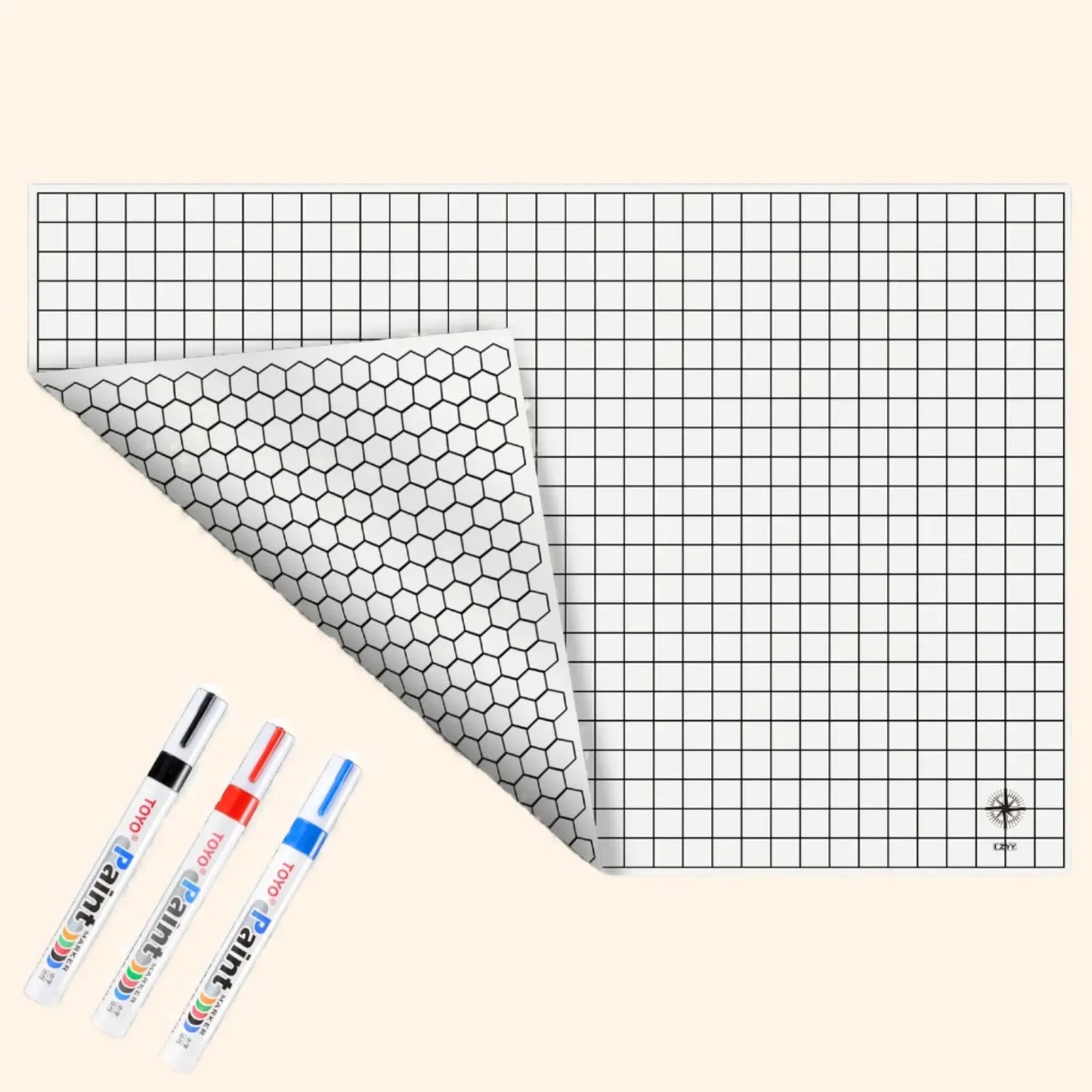 RPG Gaming Mat Double-Sided Square & Hex 23"x35" - Out of Play