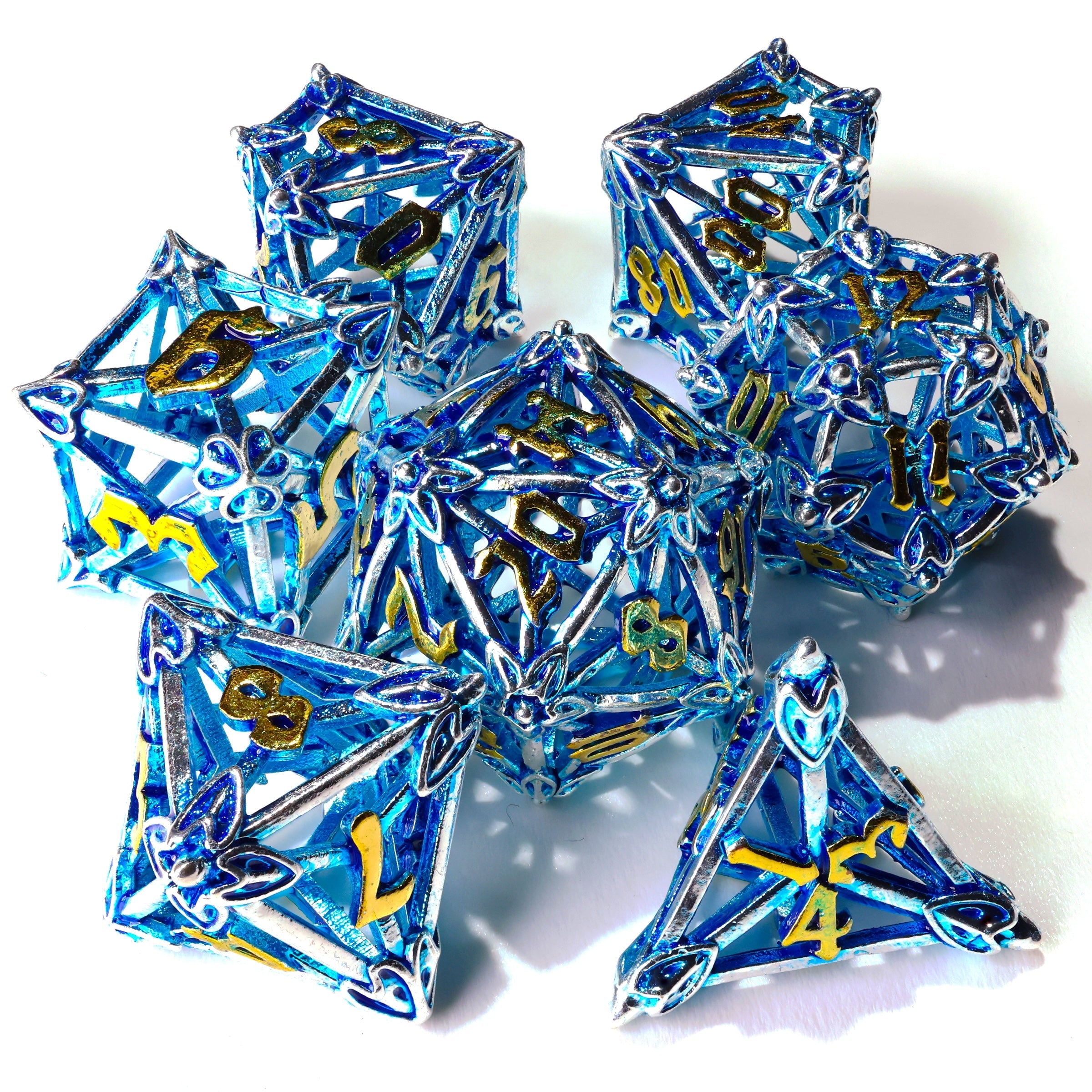 Elven Forged Trinkets Metal RPG Dice Set - 7 Pieces - Out of Play