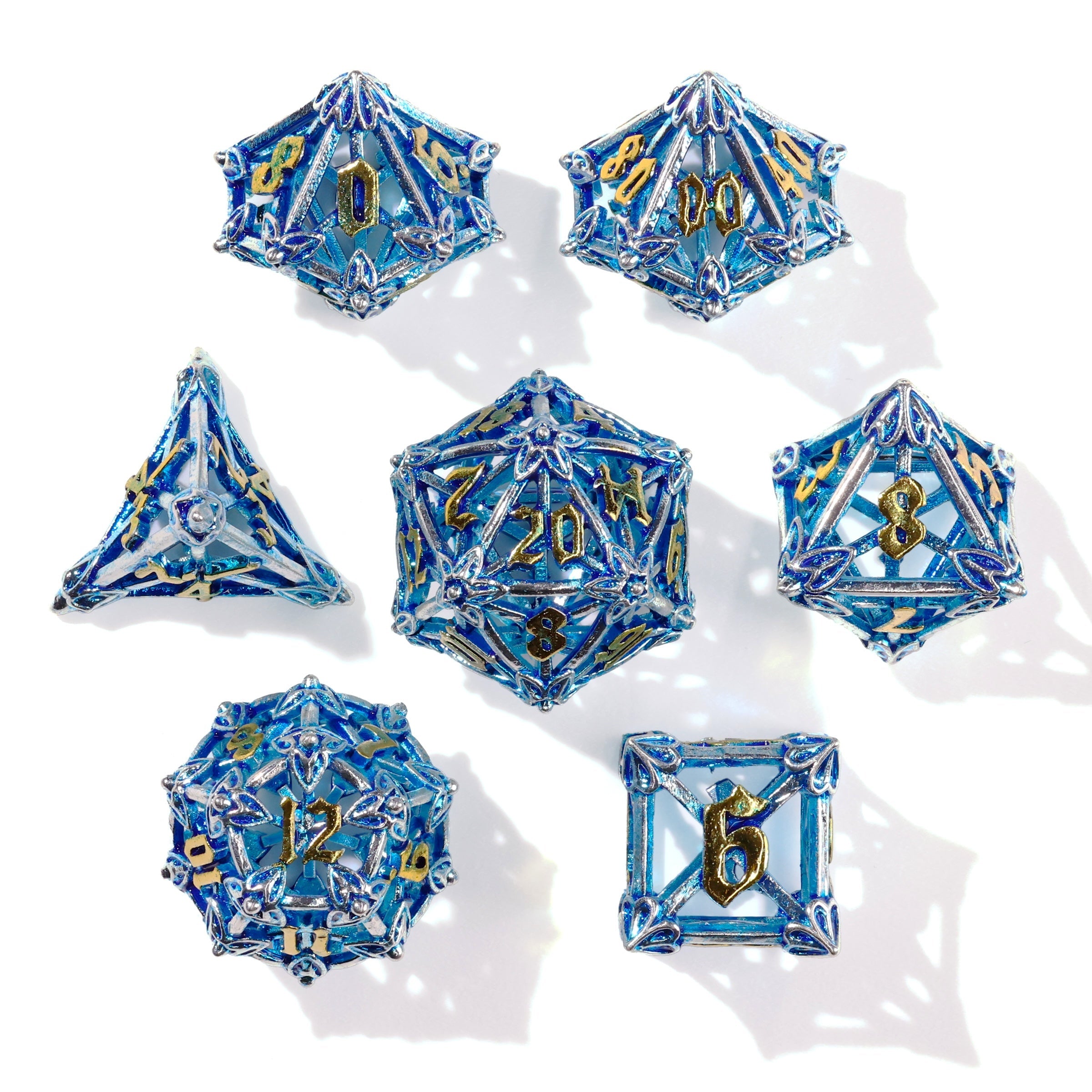 Elven Forged Trinkets Metal RPG Dice Set - 7 Pieces - Out of Play