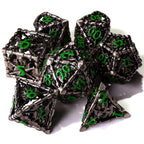 Grim Reaper Ethereal Glow Metal RPG Dice Set - 7 Pieces - Out of Play