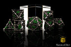 Grim Reaper Ethereal Glow Metal RPG Dice Set - 7 Pieces - Out of Play