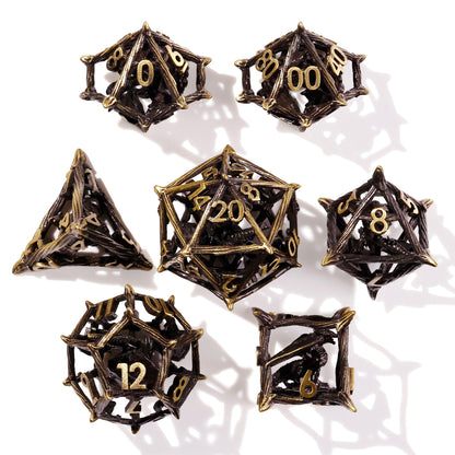 Fantastical Beasts Metal RPG Dice Set - 7 Pieces - Out of Play