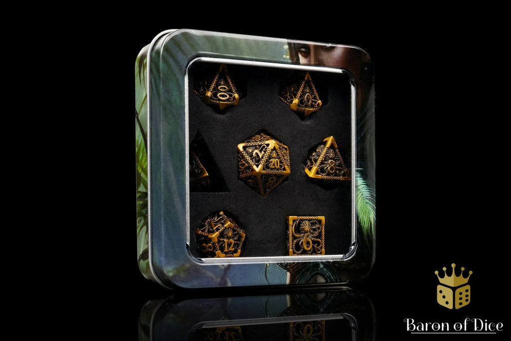 Sunken Treasure Metal RPG Dice Set - 7 Pieces - Out of Play