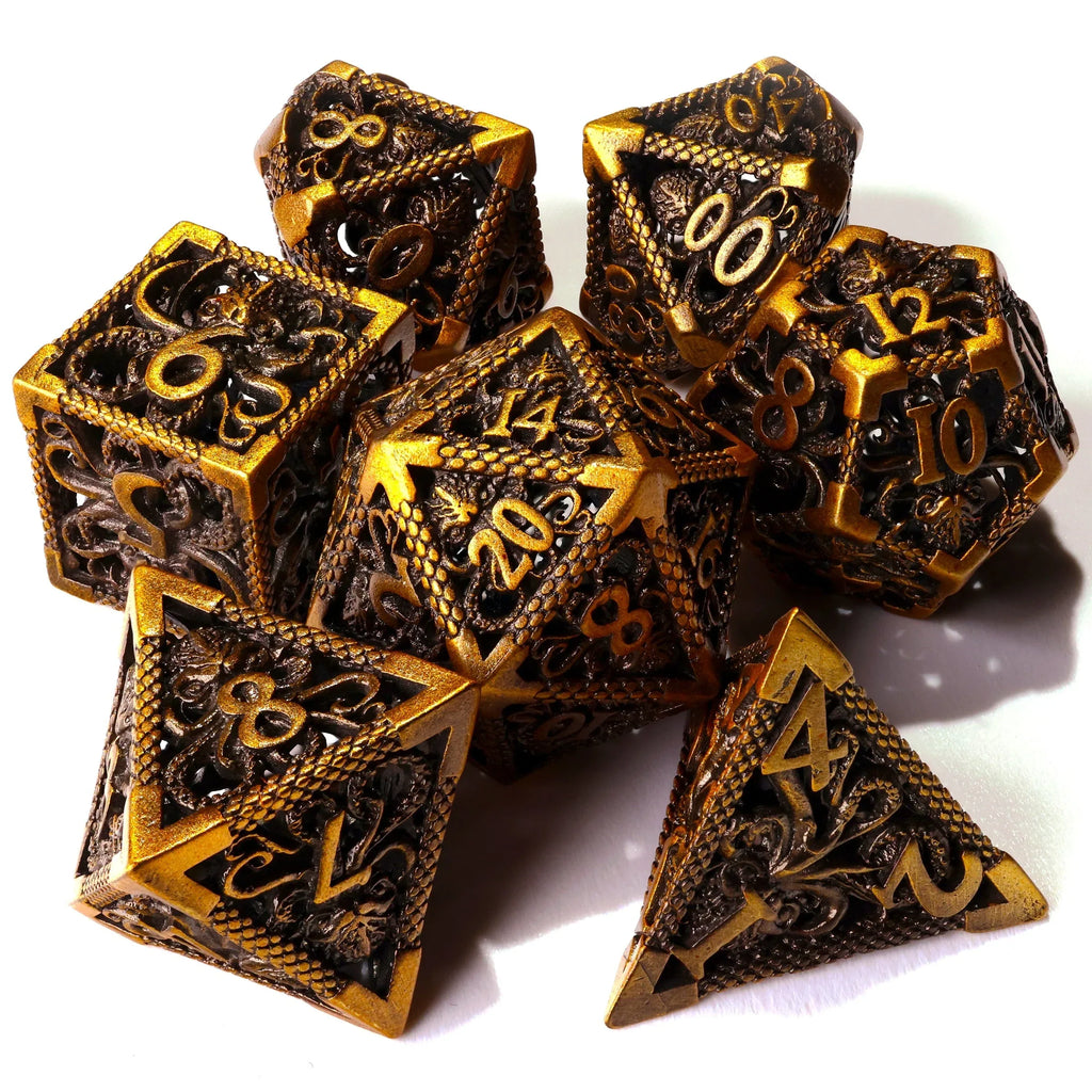 Sunken Treasure Metal RPG Dice Set - 7 Pieces - Out of Play