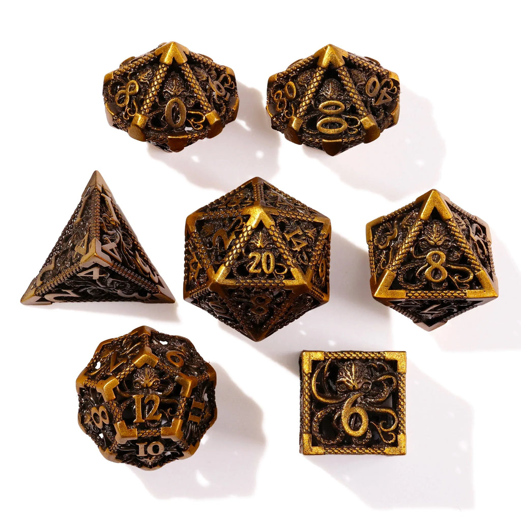 Sunken Treasure Metal RPG Dice Set - 7 Pieces - Out of Play