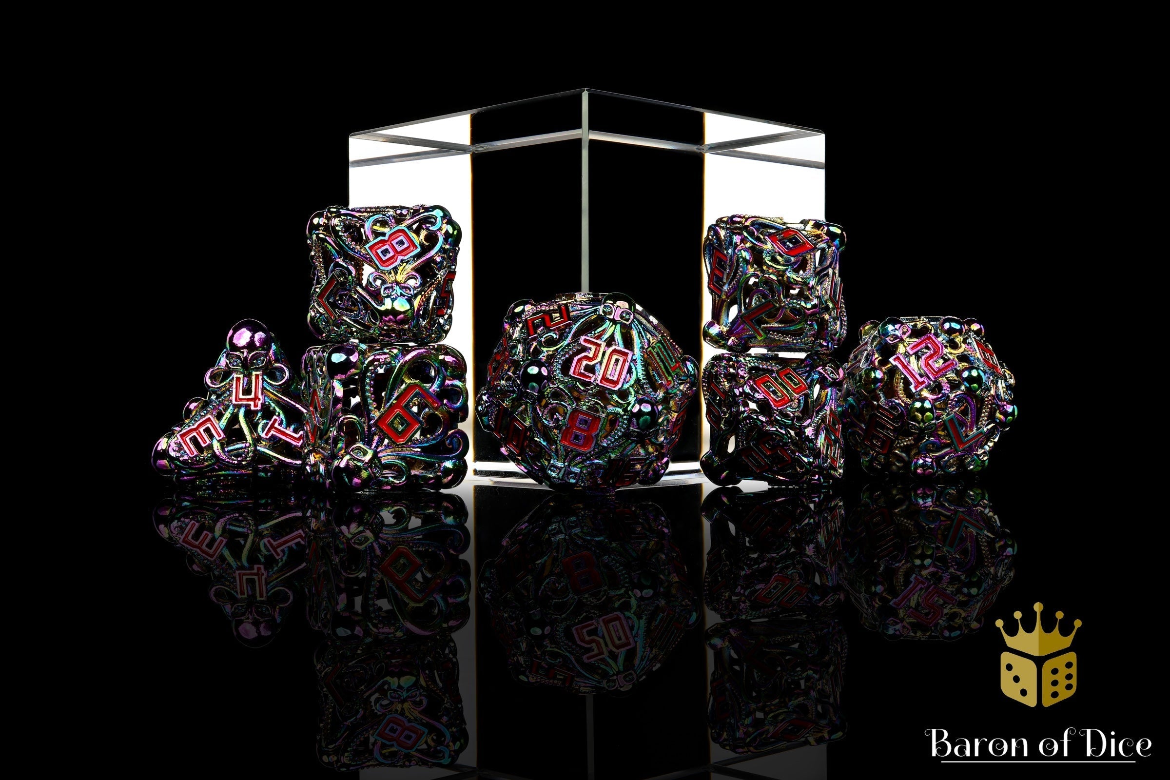 Denizens of the Deep Iridescent Metal RPG Dice Set - 7 Pieces - Out of Play