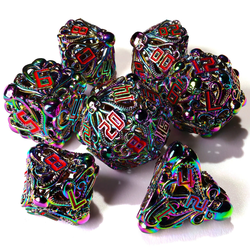 Denizens of the Deep Iridescent Metal RPG Dice Set - 7 Pieces - Out of Play