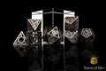 Silver Machinery Metal RPG Dice Set - 7 Pieces - Out of Play