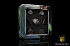 Silver Machinery Metal RPG Dice Set - 7 Pieces - Out of Play