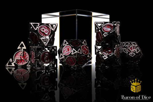 Which Way Is Up? Metal RPG Dice Set - 7 Pieces - Out of Play