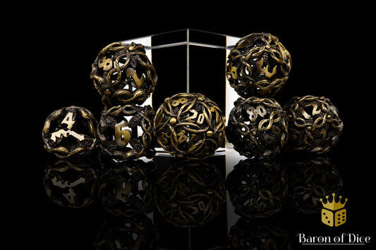 Nature's Wrath Metal RPG Dice Set - 7 Pieces - Out of Play
