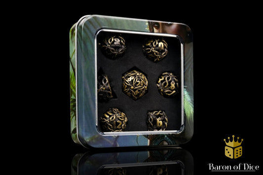 Nature's Wrath Metal RPG Dice Set - 7 Pieces - Out of Play