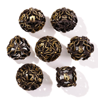 Nature's Wrath Metal RPG Dice Set - 7 Pieces - Out of Play