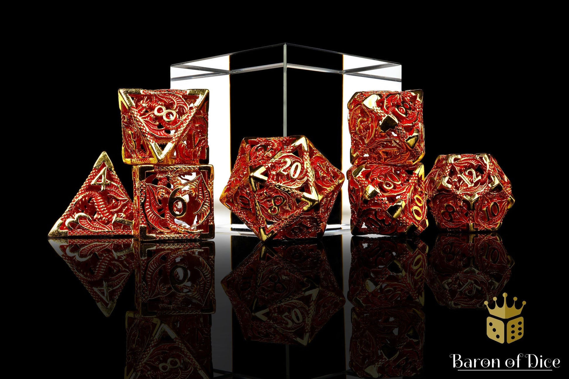 Dragons of Legend Metal RPG Dice Set - 7 Pieces - Out of Play