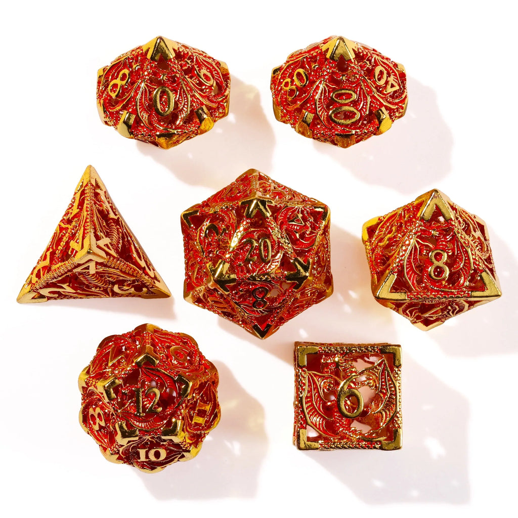 Dragons of Legend Metal RPG Dice Set - 7 Pieces - Out of Play