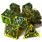 Ancient Dragon Treasure Metal RPG Dice Set - 7 Pieces - Out of Play
