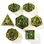 Ancient Dragon Treasure Metal RPG Dice Set - 7 Pieces - Out of Play