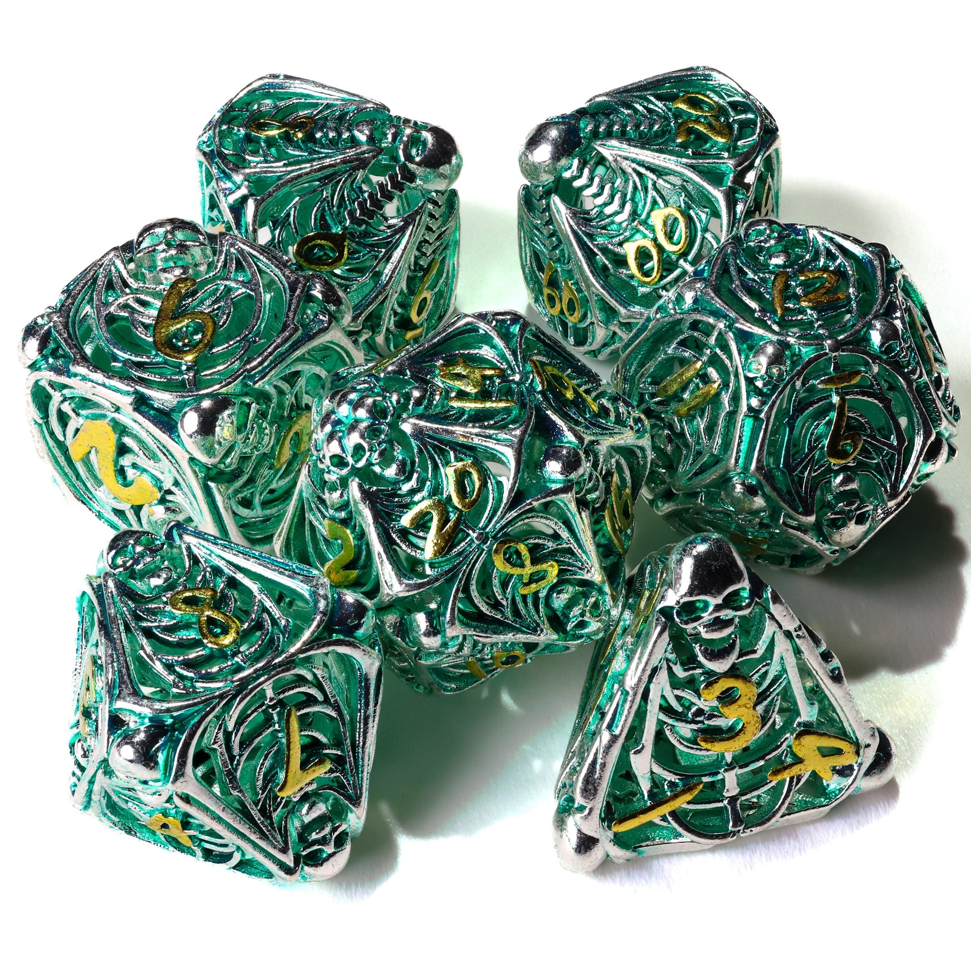 Undead Legion Metal RPG Dice Set - 7 Pieces - Out of Play