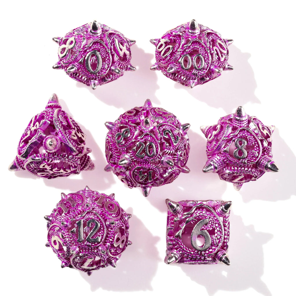 Ancient Wyvern Metal RPG Dice Set - 7 Pieces - Out of Play