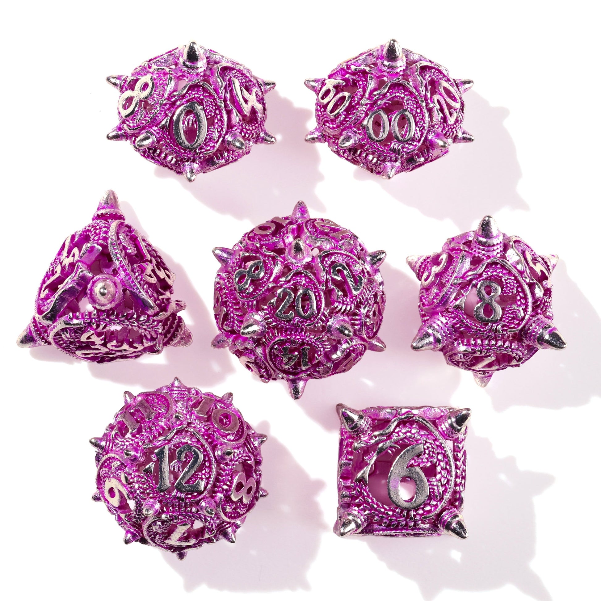 Ancient Wyvern Metal RPG Dice Set - 7 Pieces - Out of Play
