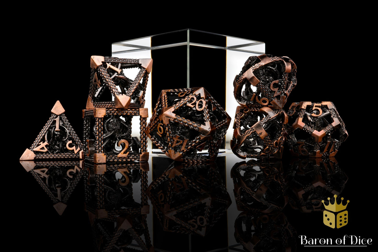 Bronze Kraken Metal RPG Dice Set - 7 Pieces - Out of Play