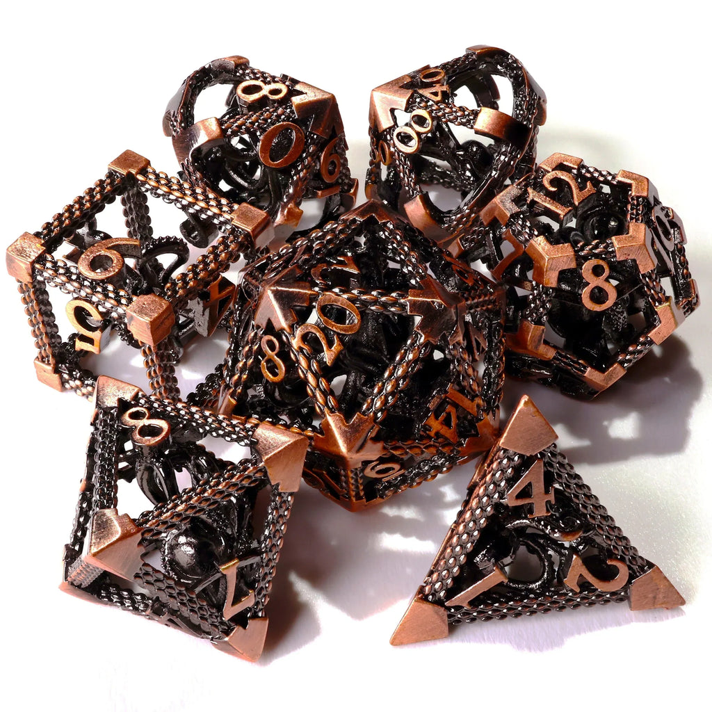 Bronze Kraken Metal RPG Dice Set - 7 Pieces - Out of Play