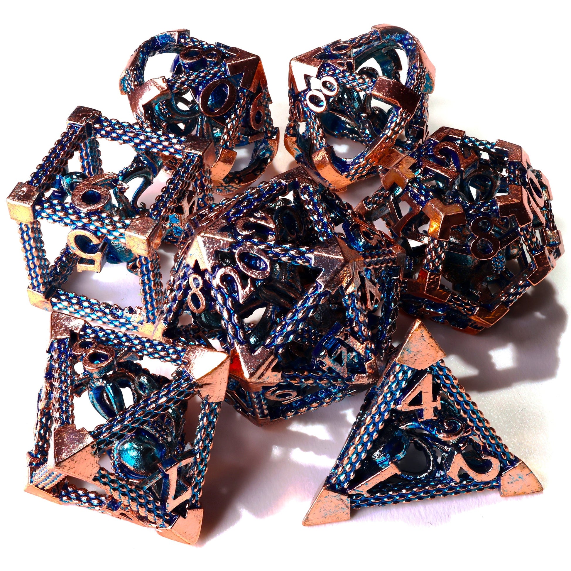 Ancient Kraken Metal RPG Dice Set - 7 Pieces - Out of Play