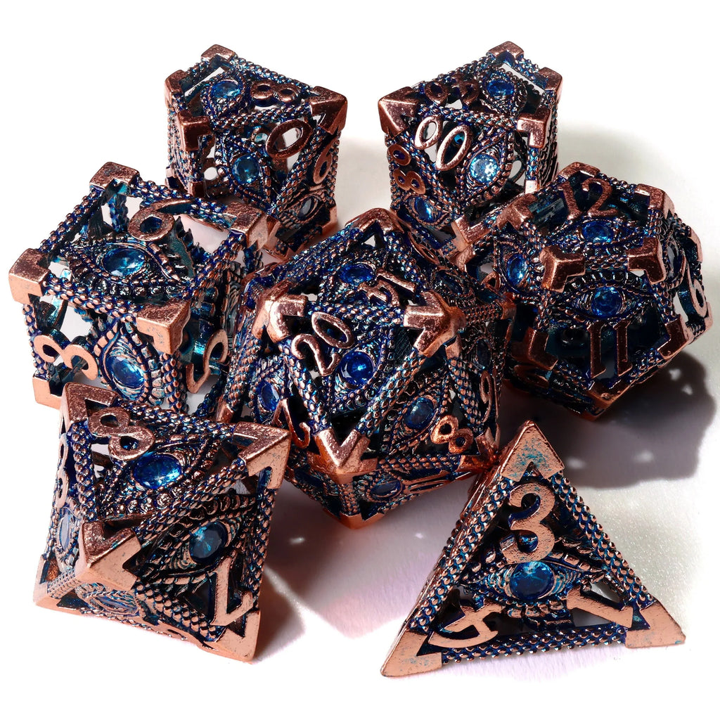 Eye of Providence Metal RPG Dice Set - 7 Pieces - Out of Play