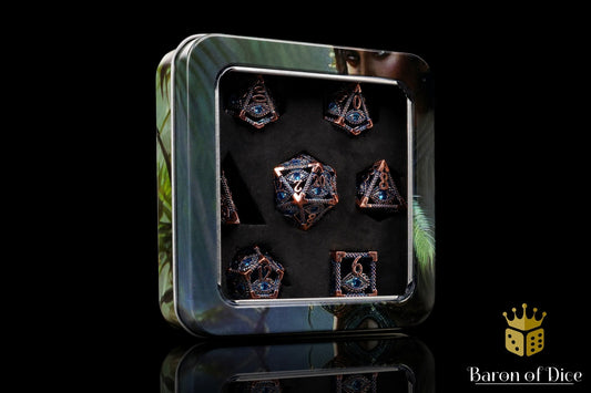 Eye of Providence Metal RPG Dice Set - 7 Pieces - Out of Play