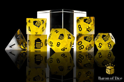Draft Beer! Sharp Edge RPG Dice Set - 7 Pieces - Out of Play
