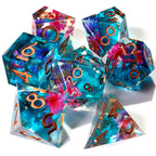 Water Garden Sharp Edge RPG Dice Set - 7 Pieces - Out of Play