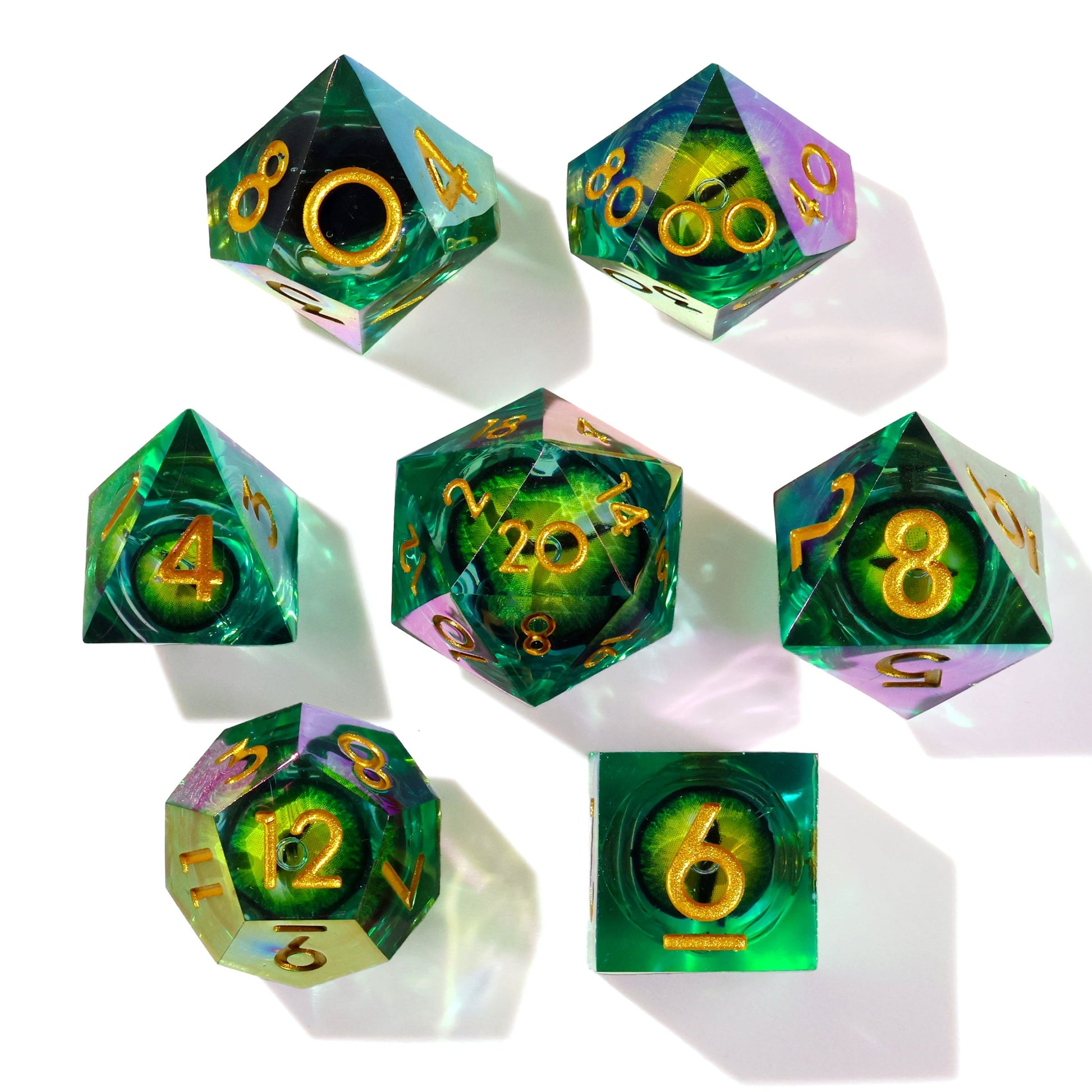 Dragon's Eye Liquid Core RPG Dice Set - 7 Pieces - Out of Play