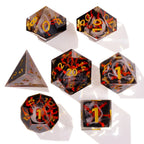 Volcano Sharp Edge RPG Dice Set - 7 Pieces - Out of Play