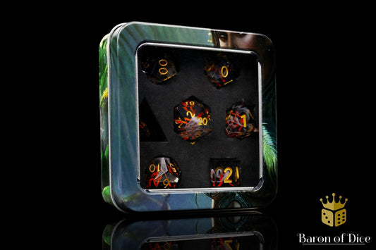 Volcano Sharp Edge RPG Dice Set - 7 Pieces - Out of Play