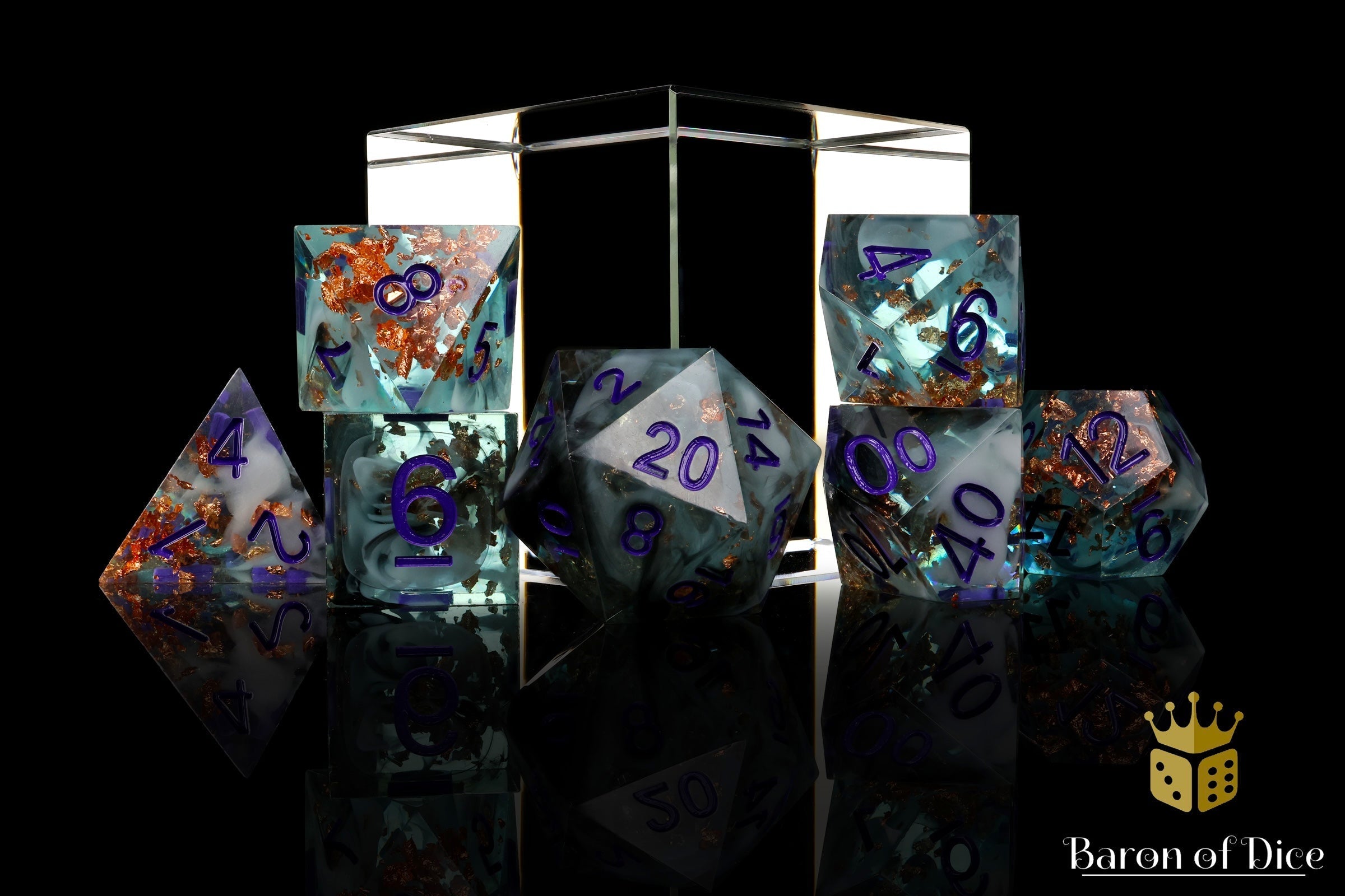 Gloomy Dockyard Sharp Edge RPG Dice - 7 Pieces - Out of Play